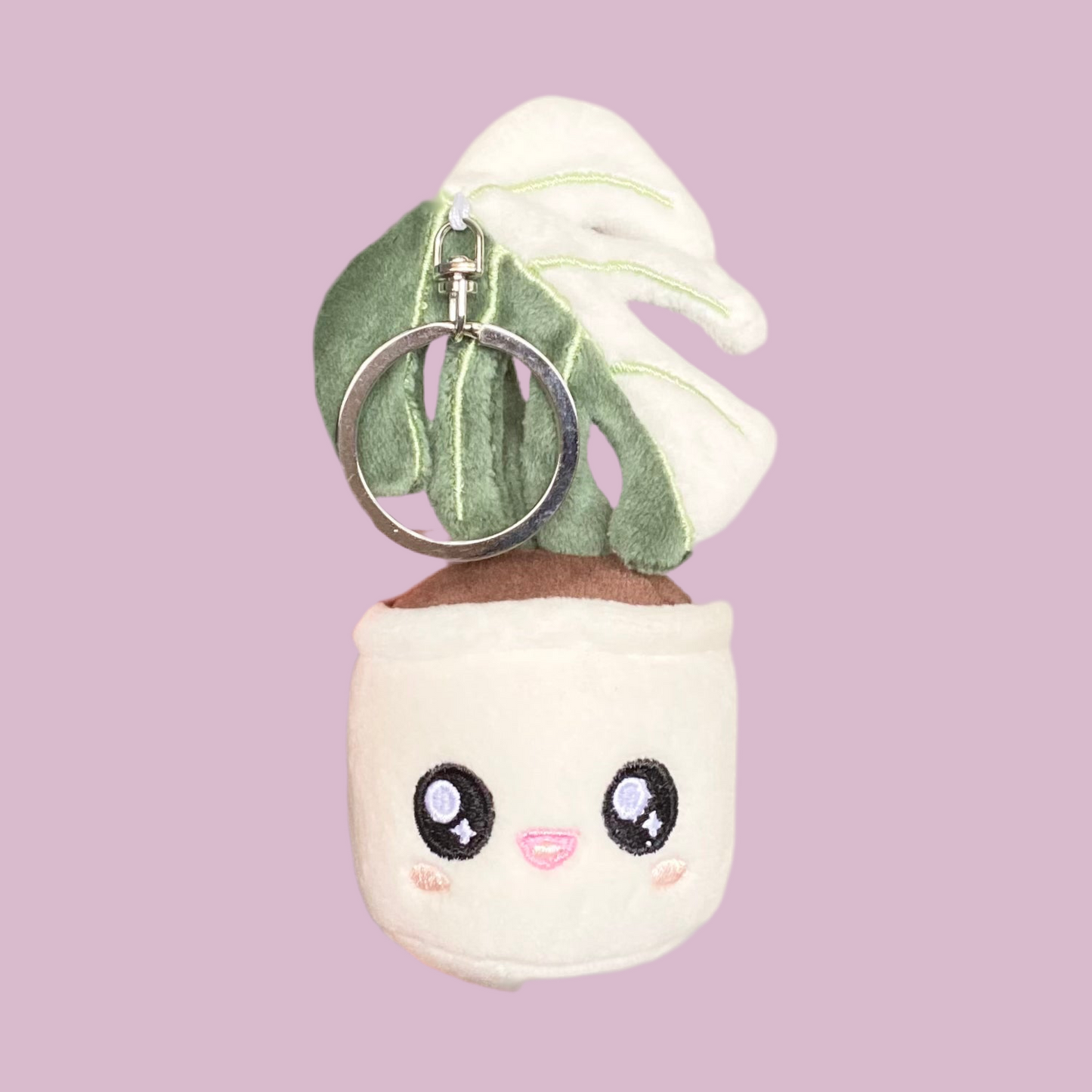 Plush Keychain: Monstera Deliciosa Albo Variegata