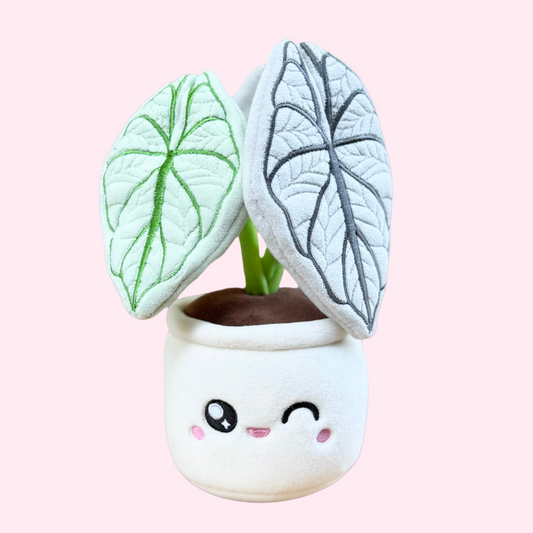 Alocasia Silver Dragon Plushie – 10″ Tropical Houseplant Plush