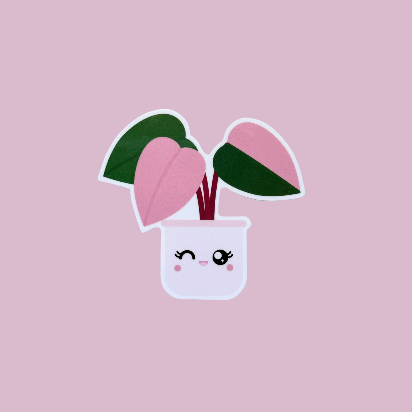 Pink Princess Philodendron Plant Sticker
