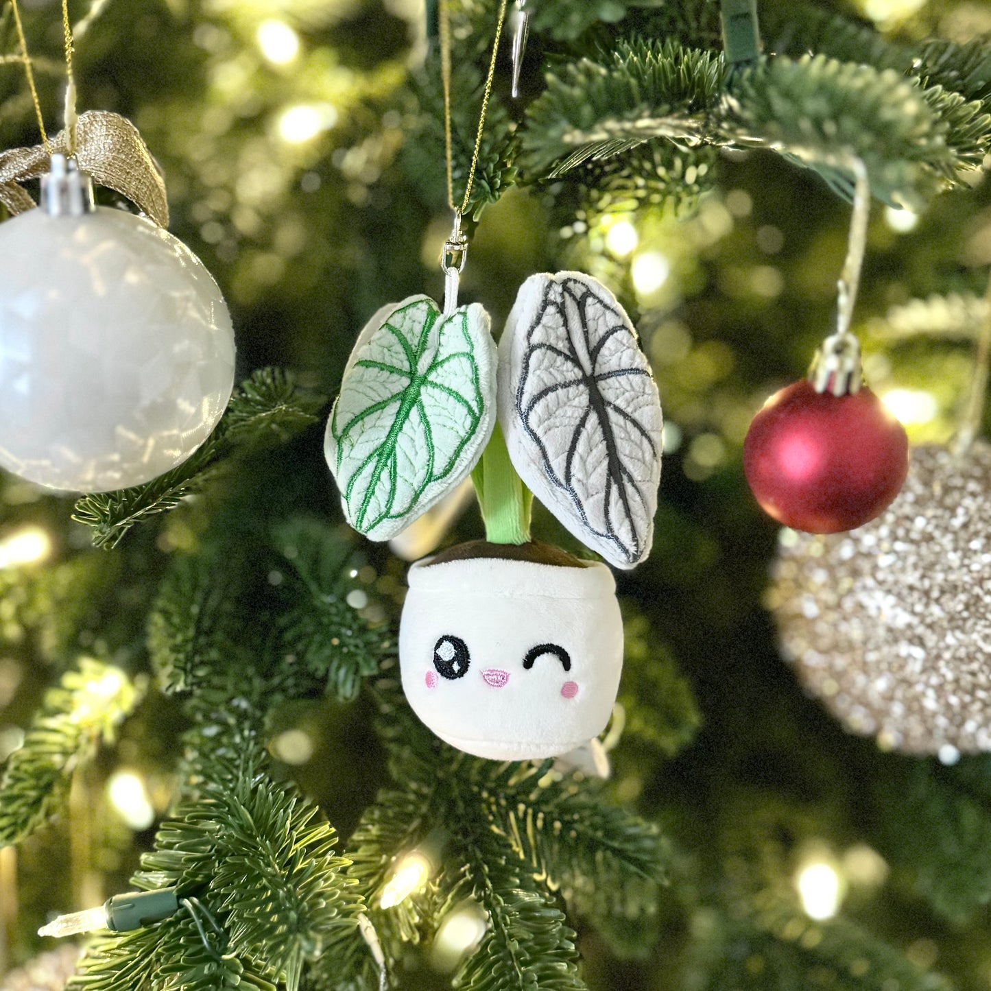 Plush Keychain: Silver Dragon Alocasia