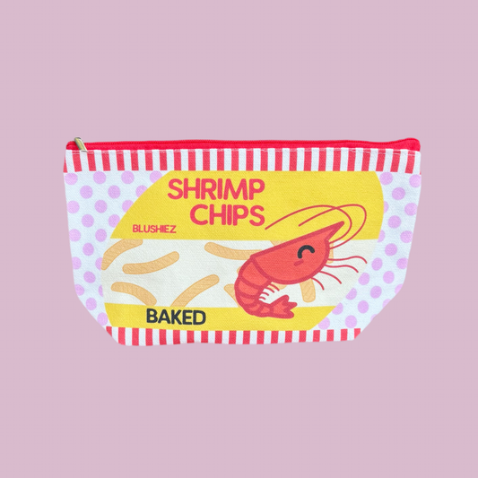 Shrimp Chips Zippered Canvas Pouch