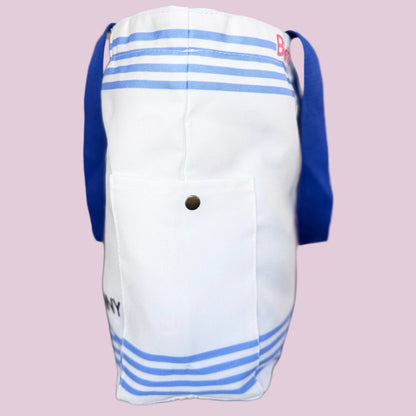 Premium White Bunny Candy Tote Bag – 15″ Canvas Zip-Top Bag with Inner & Side Pockets