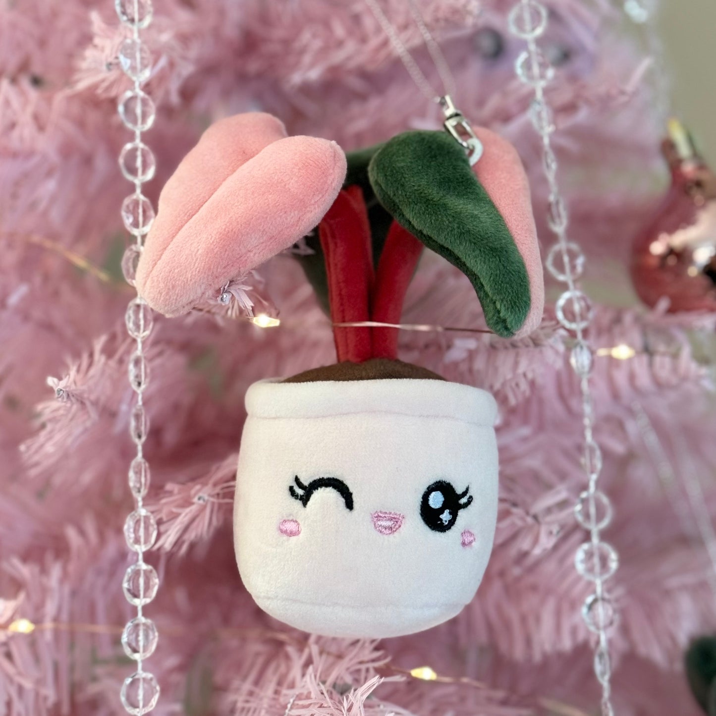 Plush Keychain: Pink Princess Philodendron