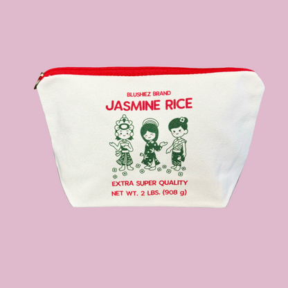 Jasmine Rice Zippered Canvas Pouch