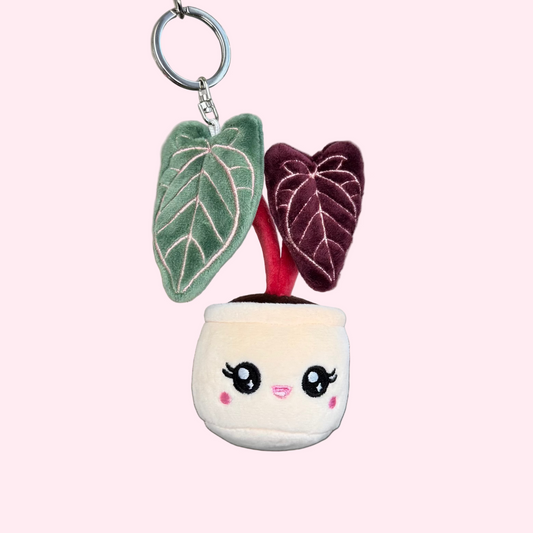 Anthurium Red Crystal Plush Keychain – 5″ Rare Aroid Bag Charm
