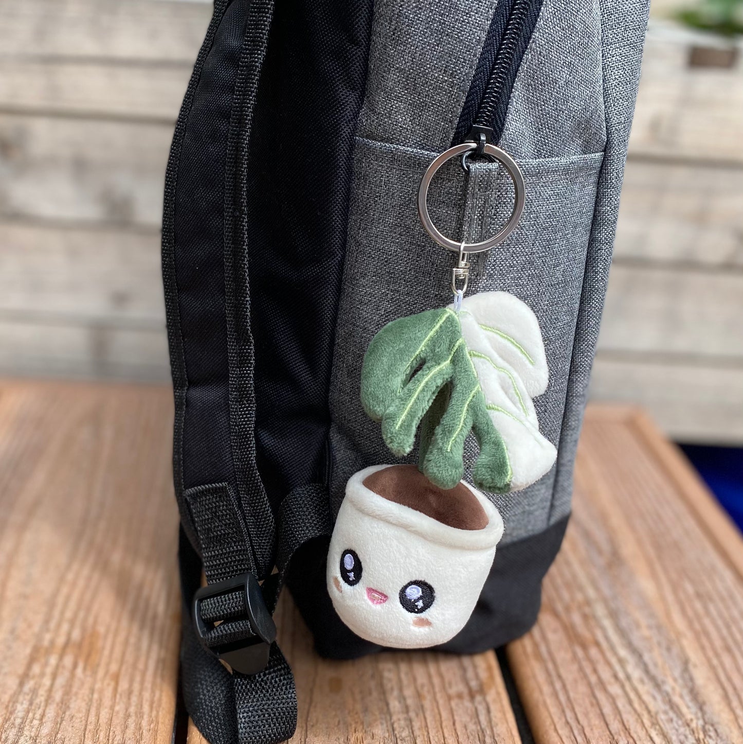 Plush Keychain: Monstera Deliciosa Albo Variegata