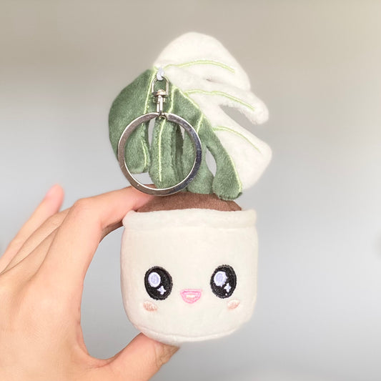 Plush Keychain Monstera Deliciosa Albo Variegata