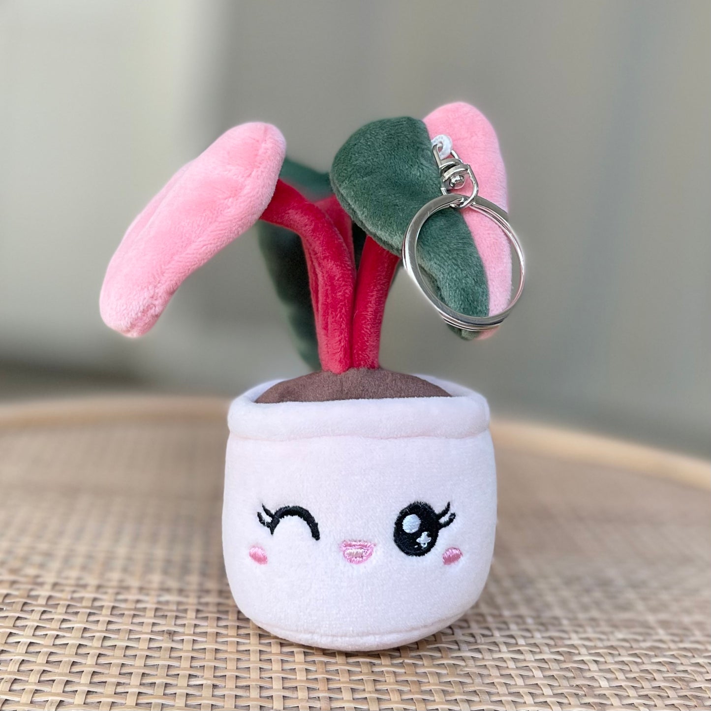 Plush Keychain: Pink Princess Philodendron