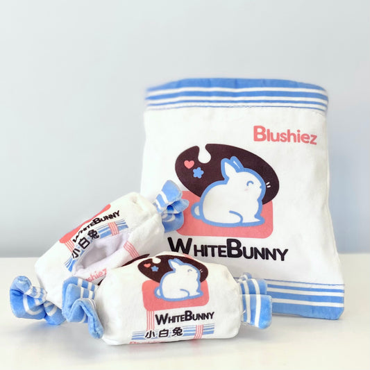 White Bunny Candy Interactive/Nosework 3 Piece Dog Toy