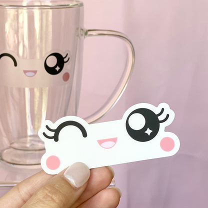Clear Winky Face Sticker