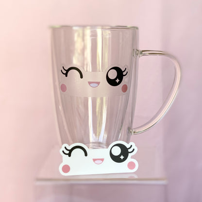 Clear Winky Face Sticker