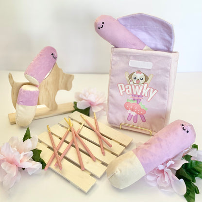 Strawberry Pawky Interactive/Nosework 4 Piece Dog Toy